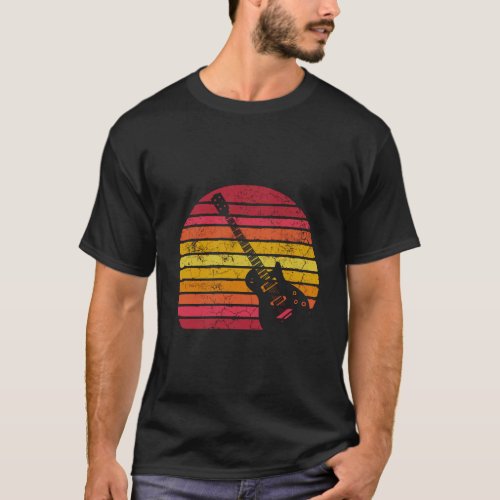 Guitar Retro Style Vintage Musician Music Electric T_Shirt