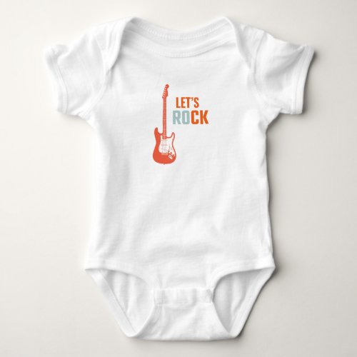 Guitar Rock and Roll Music Rockstar First Birthday Baby Bodysuit
