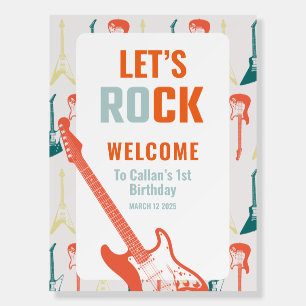 Guitar Rock and Roll Rockstar Birthday Welcome  Foam Board