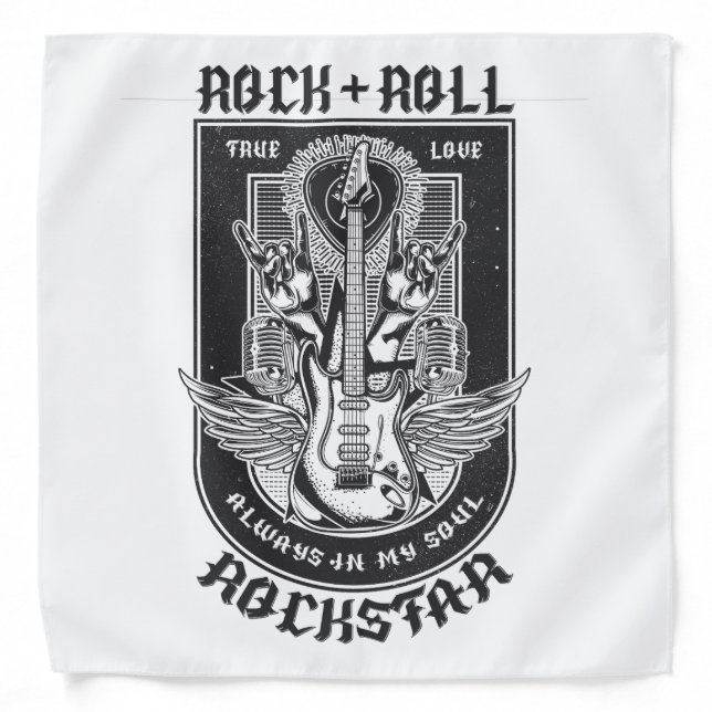 Guitar Rock design Bandana (Front)