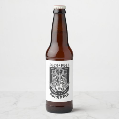 Guitar Rock design Beer Bottle Label