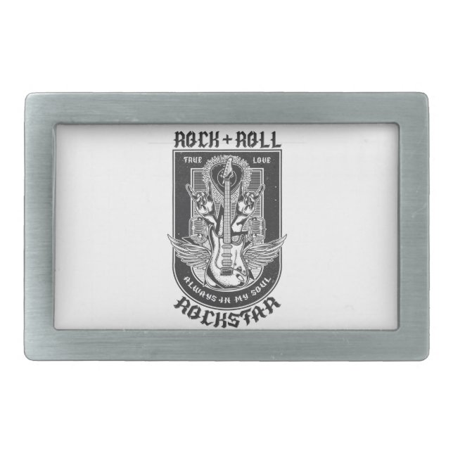 Guitar Rock design Belt Buckle (Front)