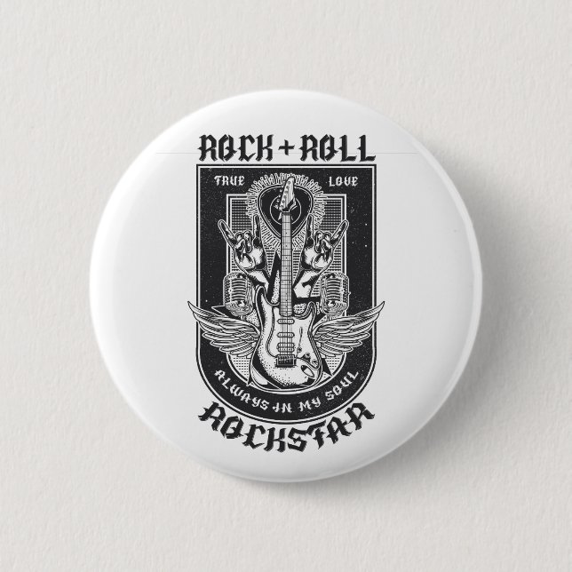 Guitar Rock design Button (Front)