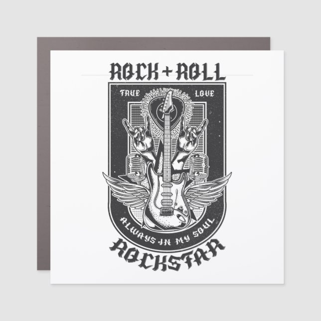 Guitar Rock design Car Magnet (Front)