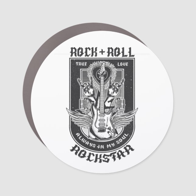 Guitar Rock design Car Magnet (Front)