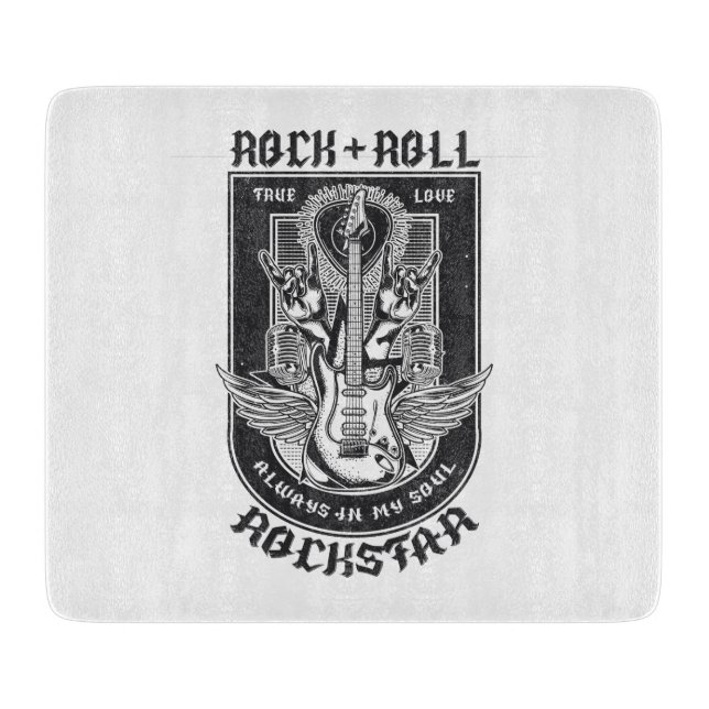 Guitar Rock design Cutting Board (Front)
