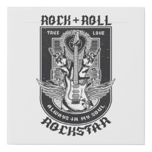 Guitar Rock design Faux Canvas Print