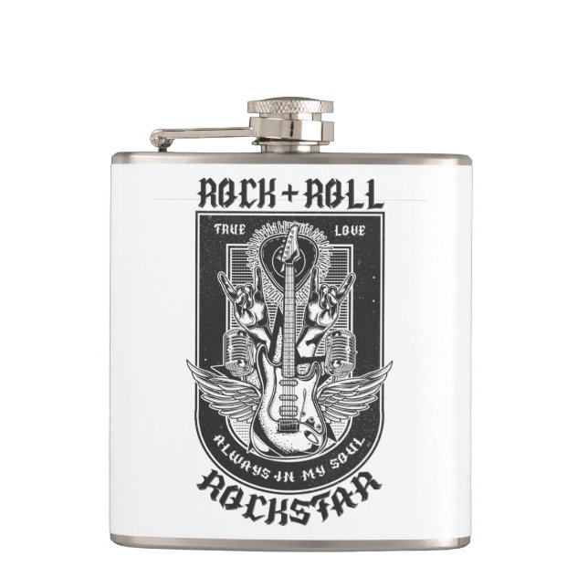 Guitar Rock design Flask (Front)