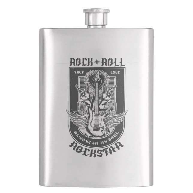 Guitar Rock design Flask (Front)