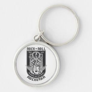 Guitar Rock design Keychain