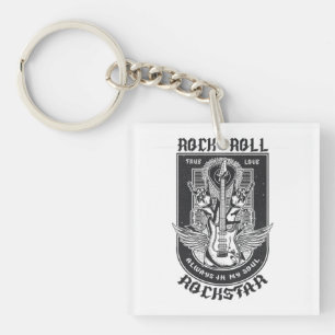 Guitar Rock design Keychain