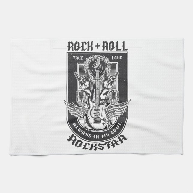 Guitar Rock design Kitchen Towel (Horizontal)