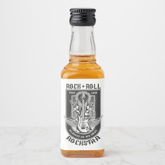 Guitar Rock design Liquor Bottle Label (Front)