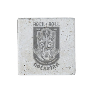 Guitar Rock design Stone Magnet