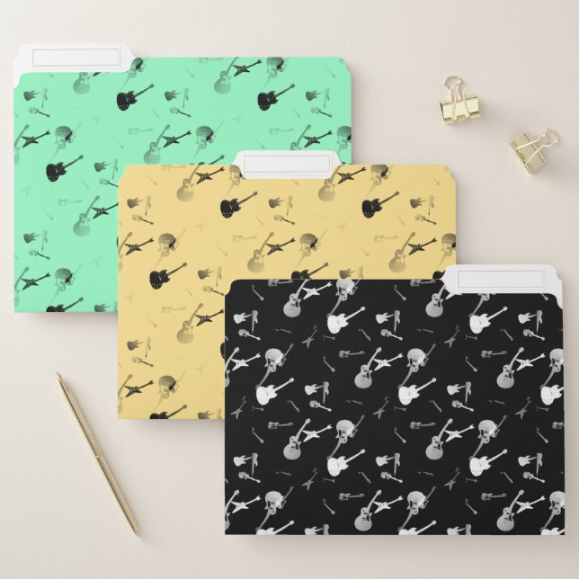 Guitar Rock Jazz Pattern File Folders (Set)