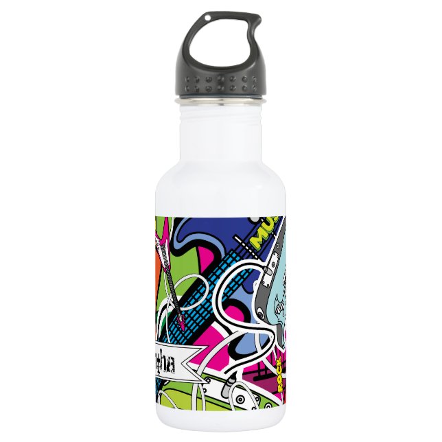 Guitar Rock Music Star Grunge 32. oz. Stainless Steel Water Bottle (Front)
