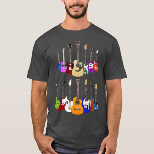 Guitar Rock N Roll Musical Instrument Design T_Shirt
