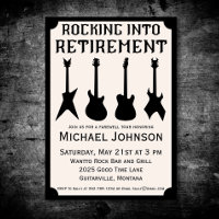 Guitar Rock 'n' Roll Retirement Party Invitation