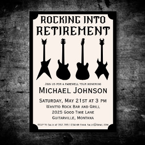 Guitar Rock 'n' Roll Retirement Party Invitation