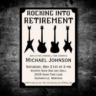Guitar Rock 'n' Roll Retirement Party Invitation