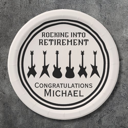 Guitar Rock n Roll Retirement Party Paper Plate