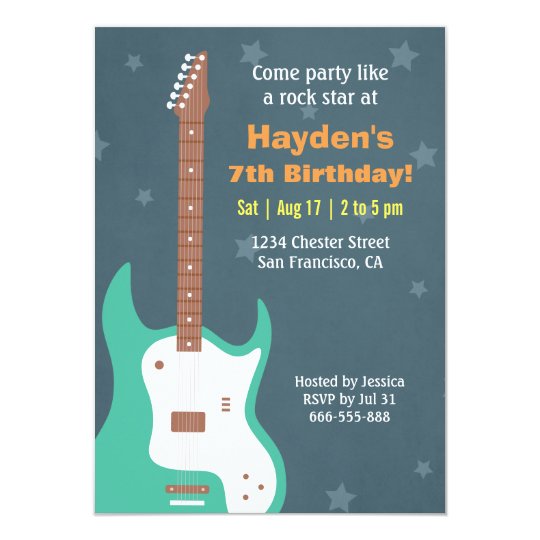 Guitar Birthday Invitations 1