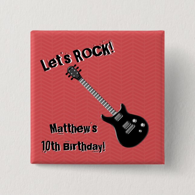 Guitar Rock Star Button (Front)