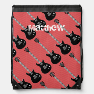 Guitar Rock Star Drawstring Bag