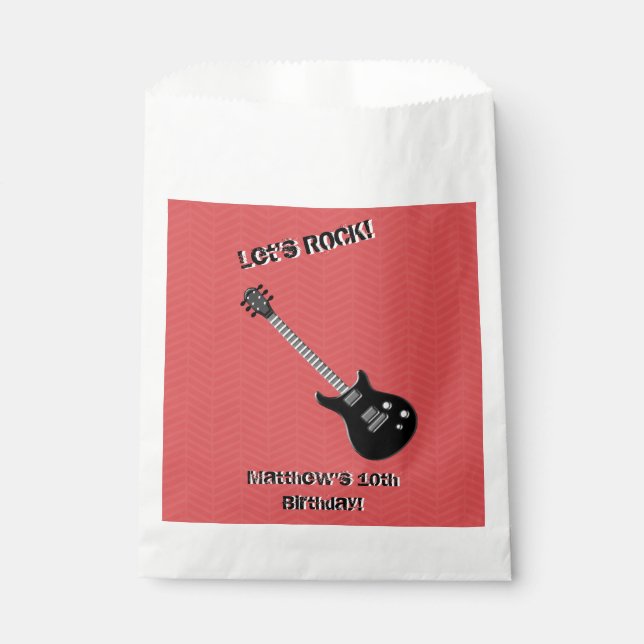 Guitar Rock Star Favor Bag (Front)