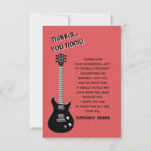 Guitar Rock Star Invitation