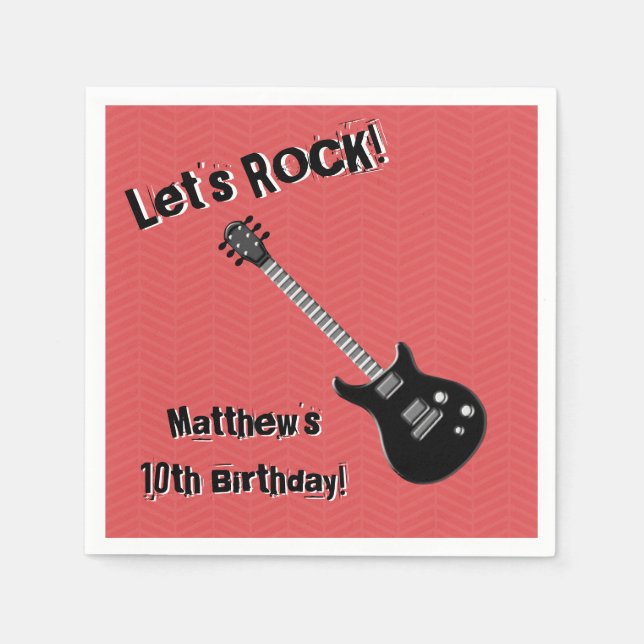 Guitar Rock Star Napkins (Front)