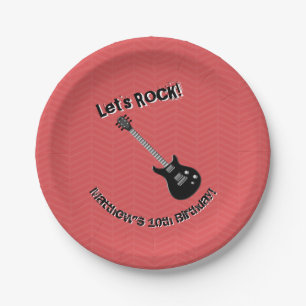 Guitar Rock Star Paper Plates