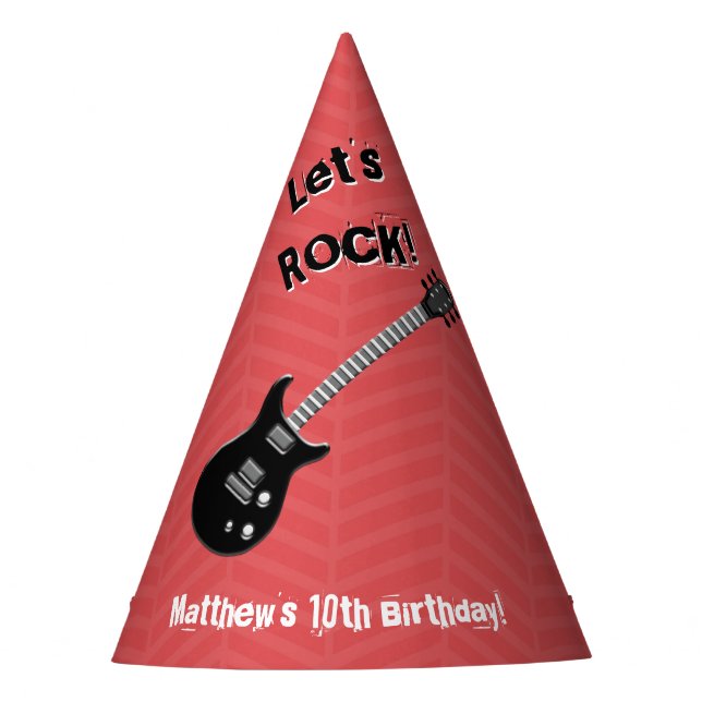 Guitar Rock Star Party Hat (Front)
