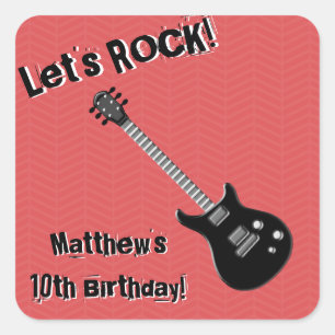 Guitar Rock Star Square Sticker