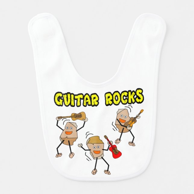 Guitar Rocks Baby Bib (Front)