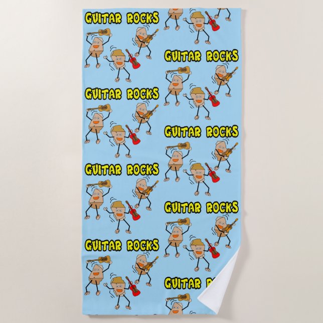 Guitar Rocks Beach Towel (Front)
