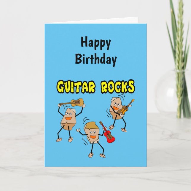 Guitar Rocks Birthday Card (Front)
