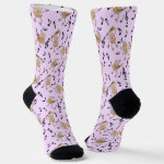 Guitar Rocks Music Notes Pattern Socks