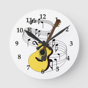 Guitar Round Clock