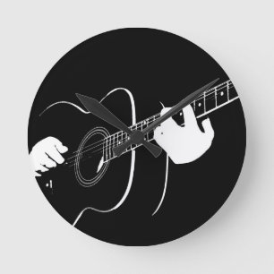 guitar round clock
