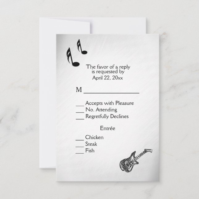 Guitar RSVP Menu Choice (Front)