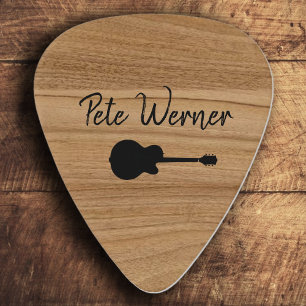 Guitar Rustic Wood Guitarist Script Name Pick