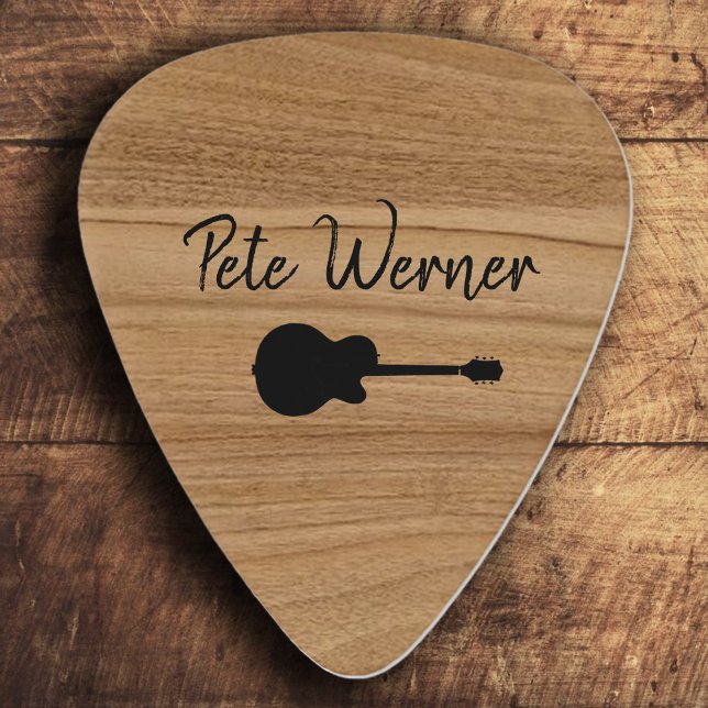 Guitar Rustic Wood Guitarist Script Name Pick (Creator Uploaded)
