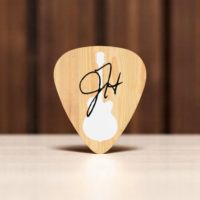 Guitar Rustic Wood Monogram Guitar Pick (Creator Uploaded)
