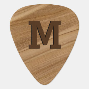 Guitar Rustic Wood Name Pick