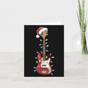 Guitar Santa Hat Christmas Lights B Player Guitari Card