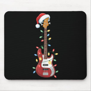 Guitar Santa Hat Christmas Lights B Player Guitari Mouse Pad