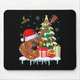 Guitar Santa Hat Christmas Musicians Guitars Mouse Pad