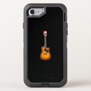 Guitar Santa Hat Christmas Pajama Decorations OtterBox Defender iPhone SE/8/7 Case