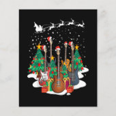 Guitar Santa Hat Christmas Tree Funny Music Loves (Front)